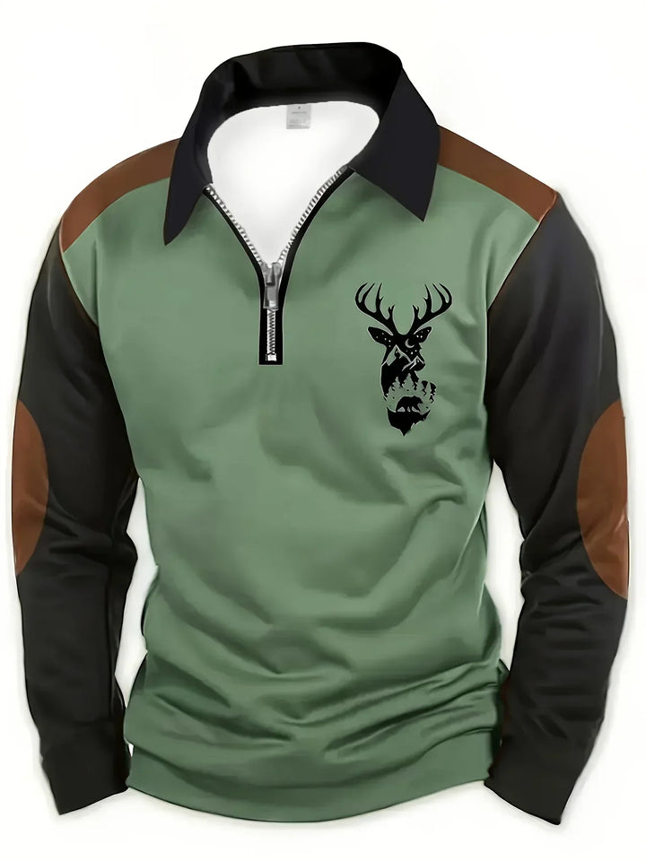 Arden | Classic Deer Quarter-Zip Pullover