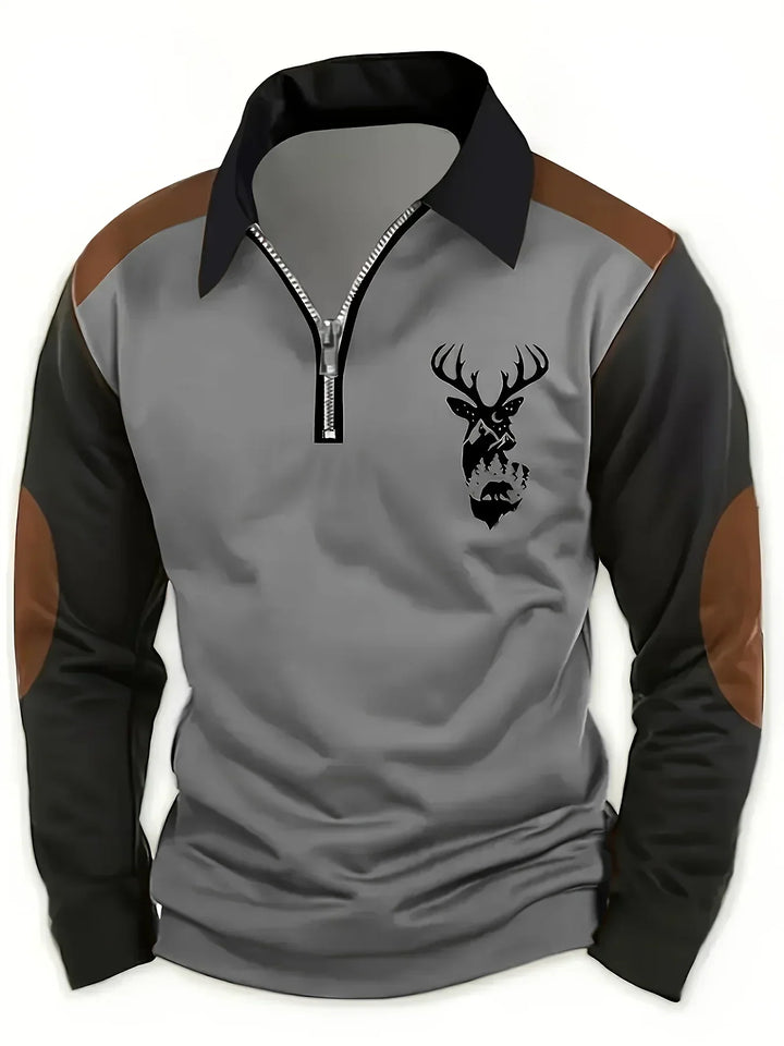 Arden | Classic Deer Quarter-Zip Pullover