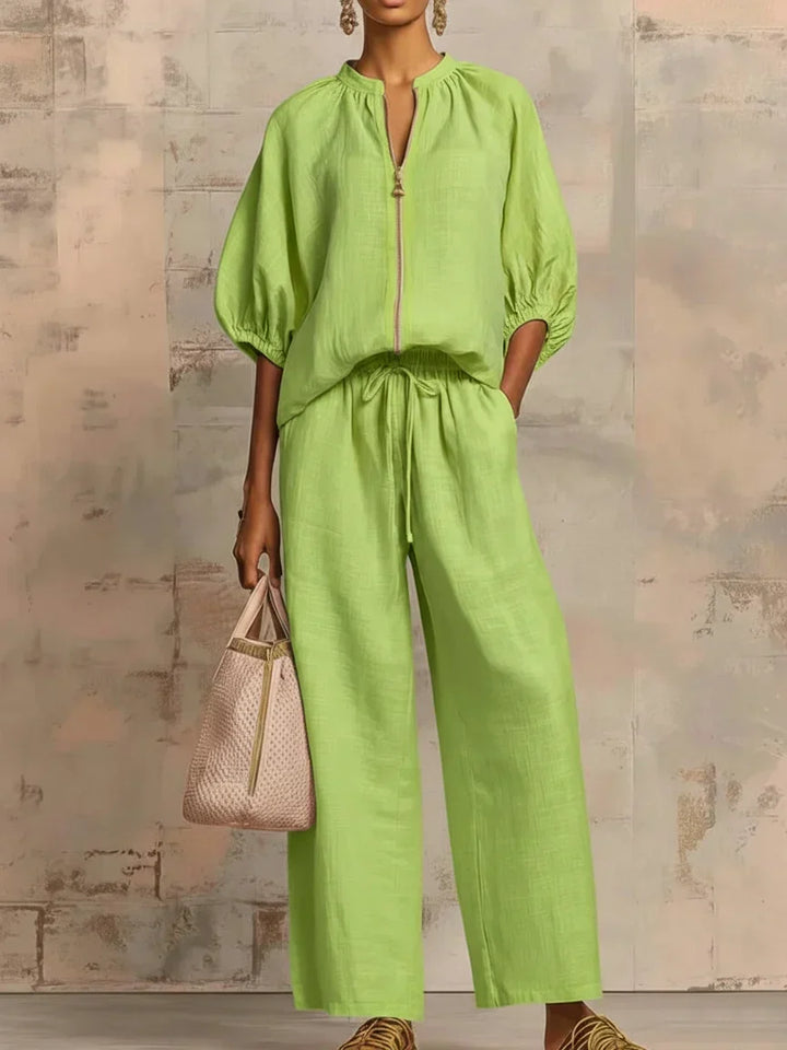 Amélie | Effortless Linen Zip Two-Piece Set