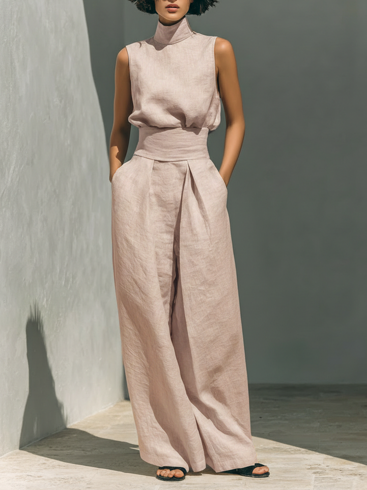Ariana | Elegant Linen Wide-Leg Set